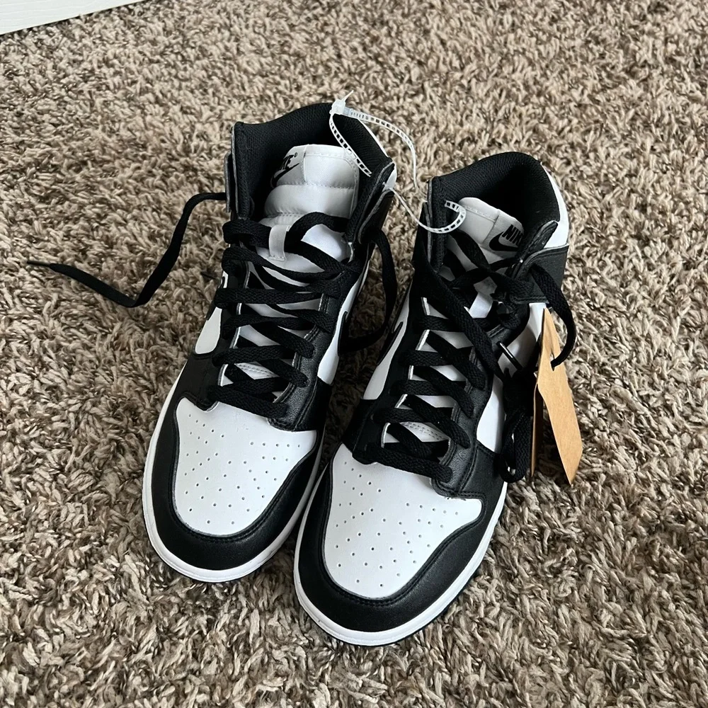 Nike Black and White High Dunk Sneakers - Picture 2 of 2